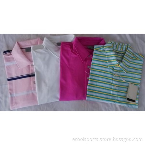 Long Sleeves Horizontal Stripe Golf T Shirts for Men